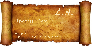 Lipcsey Alex névjegykártya
