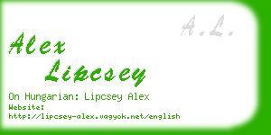 alex lipcsey business card